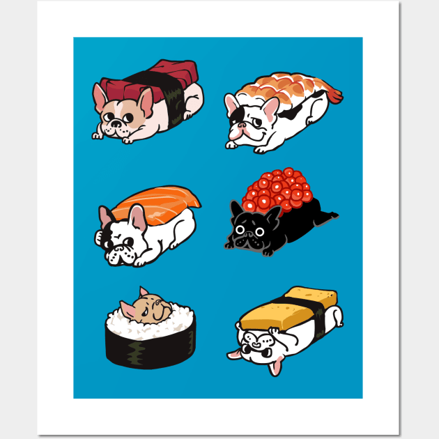 Sushie Frenchie Wall Art by huebucket